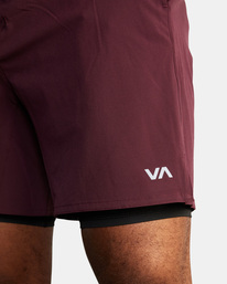3 Yogger Train 2-In-1 Elastic Waist Workout Shorts 17" Red AVYWS00229 RVCA