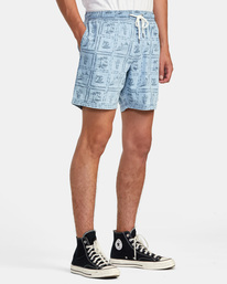5 Escape Chambray Elasticized Shorts White AVYWS00238 RVCA