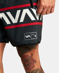 4 HAWAII BANDED YOGGER STRETCH 17" TECHNICAL SHORTS Black AVYWS00247 RVCA