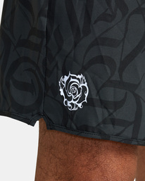 3 THUG ROSE YOGGER STRETCH PERFORMANCE SHORTS Black AVYWS00255 RVCA