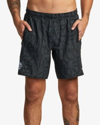 1 THUG ROSE YOGGER STRETCH PERFORMANCE SHORTS Black AVYWS00255 RVCA