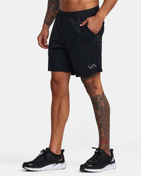 4 VA Sport Trainer Elastic Waist Shorts Black AVYWS00260 RVCA