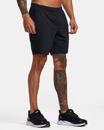 6 VA Sport Trainer Elastic Waist Shorts Black AVYWS00260 RVCA