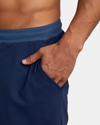 6 VA Sport Trainer Elastic Waist Shorts Blue AVYWS00260 RVCA