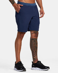 5 VA Sport Trainer Elastic Waist Shorts Blue AVYWS00260 RVCA