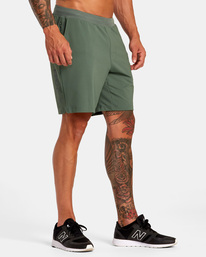 7 VA Sport Trainer Elastic Waist Shorts Green AVYWS00260 RVCA