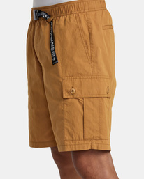 8 Civic Utility 18" Elastic Shorts Brown AVYWS00269 RVCA