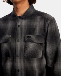 3 Vesuvio Long Sleeve Flannel Shirt Black AVYWT00169 RVCA
