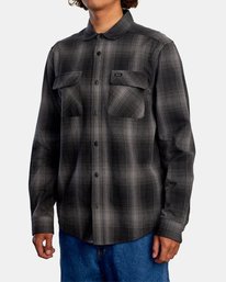4 Vesuvio Long Sleeve Flannel Shirt Black AVYWT00169 RVCA