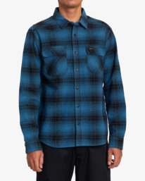 1 Vesuvio Long Sleeve Flannel Shirt Blue AVYWT00169 RVCA