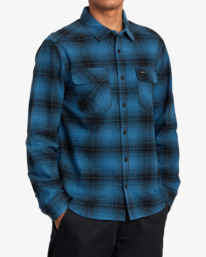 5 Vesuvio Long Sleeve Flannel Shirt Blue AVYWT00169 RVCA