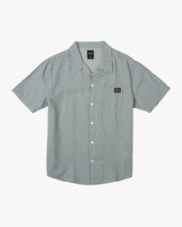 rvca, Dayshift Stripe II Short Sleeve Shirt, BALSAM GREEN (abg) Recession Collection Dayshift - Short Sleeve Shirt for Men AVYWT00272