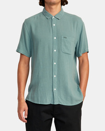 1 PTC Woven Short Sleeve Shirt Blue AVYWT00276 RVCA