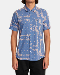 1 Loom Short Sleeve Shirt Blue AVYWT00304 RVCA