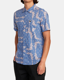 4 Loom Short Sleeve Shirt Blue AVYWT00304 RVCA