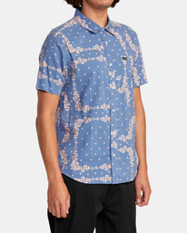5 Loom Short Sleeve Shirt Blue AVYWT00304 RVCA