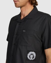 3 Wendel Patches Short Sleeve Shirt Black AVYWT00315 RVCA