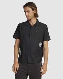 1 Wendel Patches Short Sleeve Shirt Black AVYWT00315 RVCA