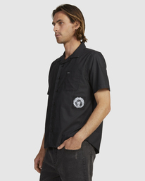 4 Wendel Patches Short Sleeve Shirt Black AVYWT00315 RVCA
