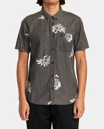 1 Neo Denim Short Sleeve Shirt Black AVYWT00319 RVCA
