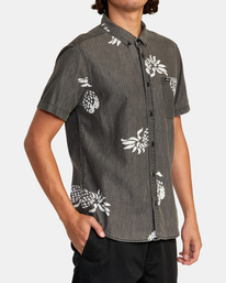 5 Neo Denim Short Sleeve Shirt Black AVYWT00319 RVCA