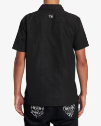2 Mister Cartoon Smile Now Short Sleeve Shirt Black AVYWT00331 RVCA
