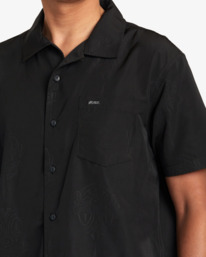 3 Mister Cartoon Smile Now Short Sleeve Shirt Black AVYWT00331 RVCA
