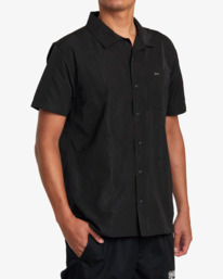 5 Mister Cartoon Smile Now Short Sleeve Shirt Black AVYWT00331 RVCA