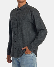 3 Harvest Neps Flannel - Camisa de Manga Larga para Hombre Negro AVYWT00350 RVCA