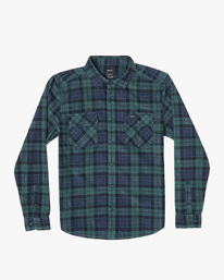 rvca, Blues Walk Cord Long Sleeve Shirt, HUNTER GREEN (dgn) BLUES WALK CORD LS AVYWT00367