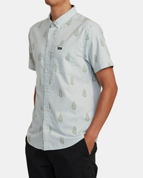 4 That'll Do Print Short Sleeve Shirt Green AVYWT00368 RVCA