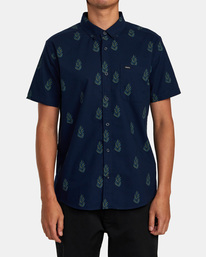 1 That'll Do Print Short Sleeve Shirt Blue AVYWT00368 RVCA