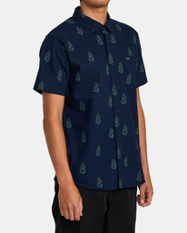 5 That'll Do Print Short Sleeve Shirt Blue AVYWT00368 RVCA