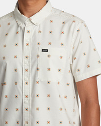 3 That'll Do Print Short Sleeve Shirt White AVYWT00368 RVCA