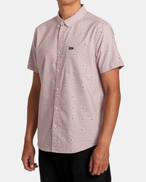 4 That'll Do Print Short Sleeve Shirt Purple AVYWT00368 RVCA