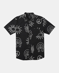 rvca, Anytime - Camisa de Manga Corta para Hombre, BLACK (blk) Anytime - Short Sleeve Shirt for Men AVYWT00371