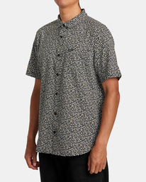 4 Micro Garden Short Sleeve Shirt Black AVYWT00375 RVCA