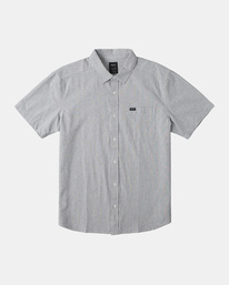 rvca, Visions Stripe Short Sleeve Shirt, MOODY BLUE (mdy) VISIONS STRIPE SS AVYWT00386