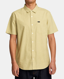 1 Visions Stripe Short Sleeve Shirt Green AVYWT00386 RVCA