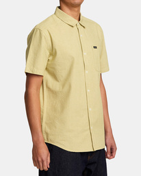 5 Visions Stripe Short Sleeve Shirt Green AVYWT00386 RVCA
