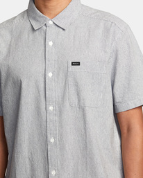 3 Visions Stripe Short Sleeve Shirt Blue AVYWT00386 RVCA