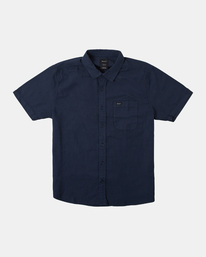 0 PTC Woven Short Sleeve Shirt Blue AVYWT00388 RVCA