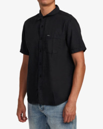 4 PTC Woven - Camisa de Manga Corta para Hombre Negro AVYWT00388 RVCA