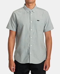0 PTC Woven Short Sleeve Shirt Blue AVYWT00388 RVCA