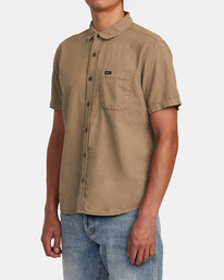 4 PTC Woven Short Sleeve Shirt Grey AVYWT00388 RVCA