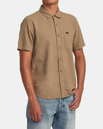5 PTC Woven Short Sleeve Shirt Grey AVYWT00388 RVCA
