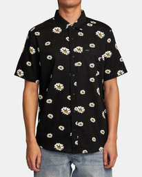 1 Pushin Up Short Sleeve Shirt Black AVYWT00393 RVCA