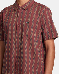 3 Upwards Ikat Short Sleeve Shirt Red AVYWT00394 RVCA
