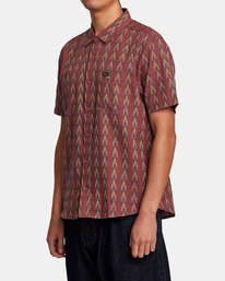 4 Upwards Ikat Short Sleeve Shirt Red AVYWT00394 RVCA