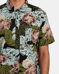 3 Monstera 2.0 Woven Short Sleeve Shirt Black AVYWT00396 RVCA